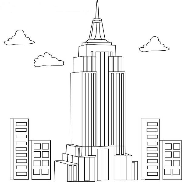ぬりえページ: 超高層ビル (建物と建築) #65786 - 無料の印刷可能なぬりえページ