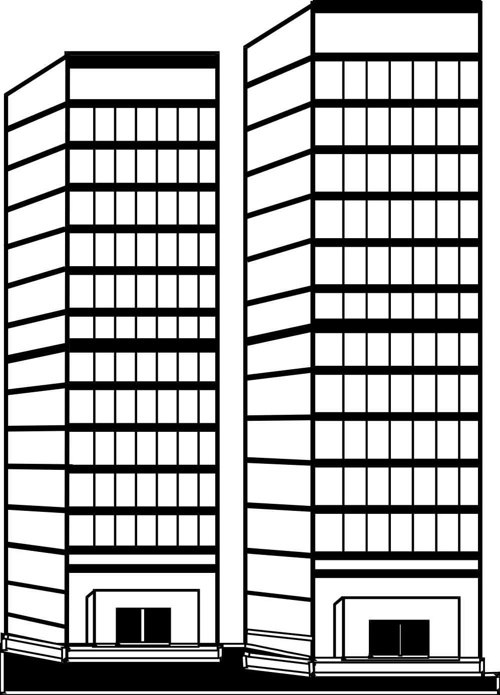 ぬりえページ: 超高層ビル (建物と建築) #65799 - 無料の印刷可能なぬりえページ