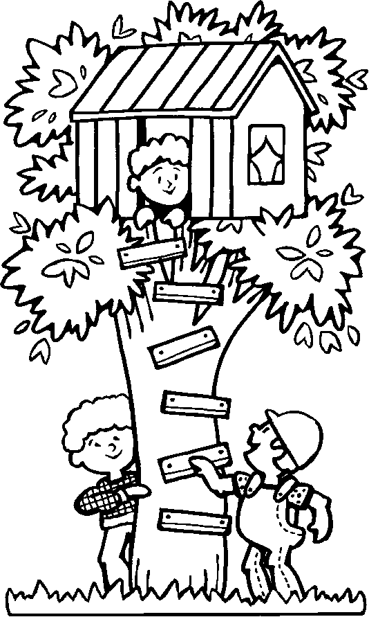ぬりえページ: 樹上の家 (建物と建築) #65997 - 無料の印刷可能なぬりえページ