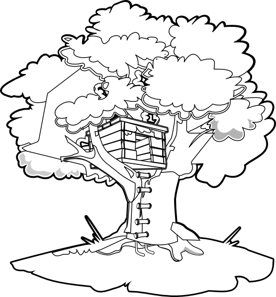 ぬりえページ: 樹上の家 (建物と建築) #66018 - 無料の印刷可能なぬりえページ