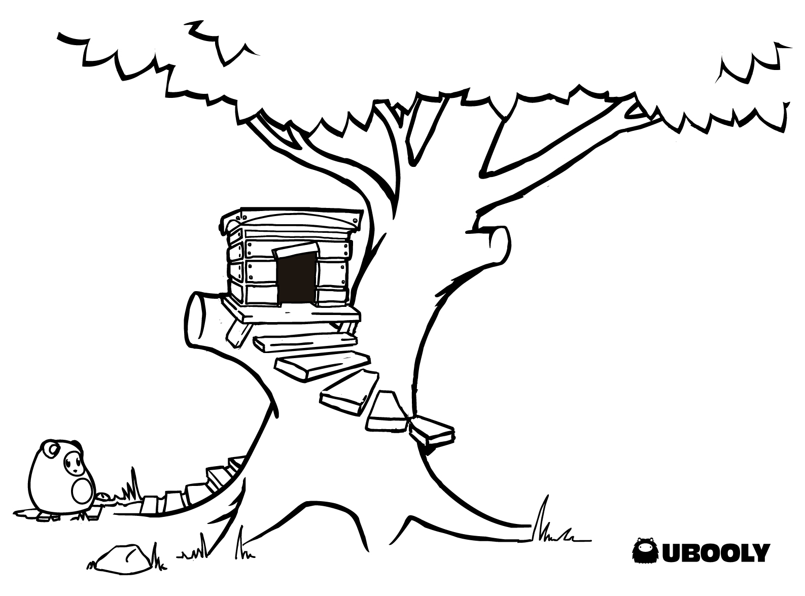 ぬりえページ: 樹上の家 (建物と建築) #66023 - 無料の印刷可能なぬりえページ