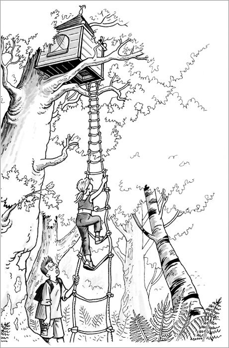 ぬりえページ: 樹上の家 (建物と建築) #66031 - 無料の印刷可能なぬりえページ