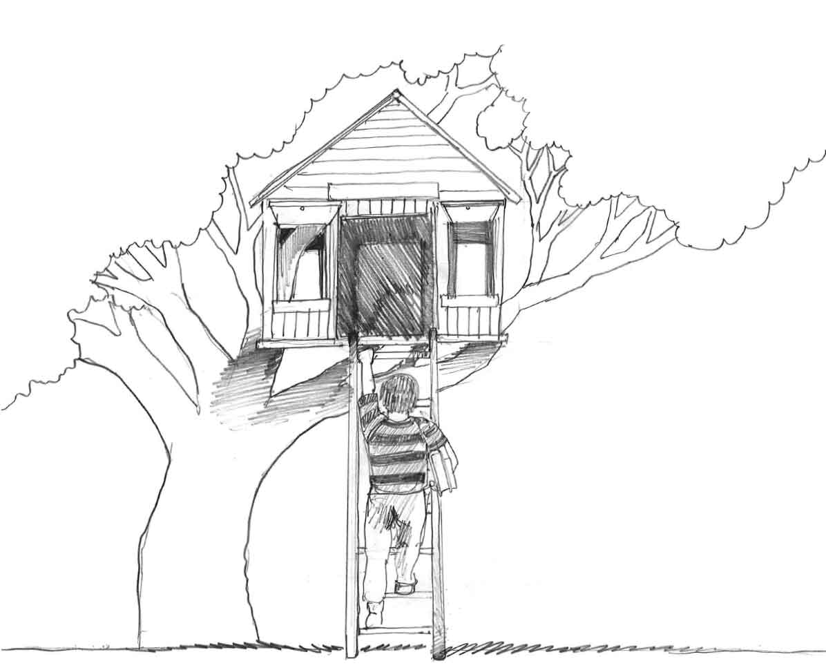 ぬりえページ: 樹上の家 (建物と建築) #66050 - 無料の印刷可能なぬりえページ