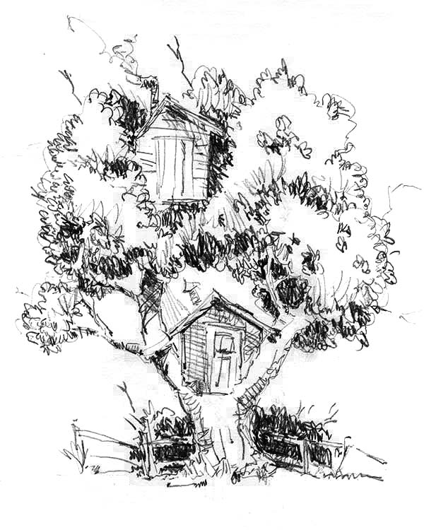 ぬりえページ: 樹上の家 (建物と建築) #66084 - 無料の印刷可能なぬりえページ