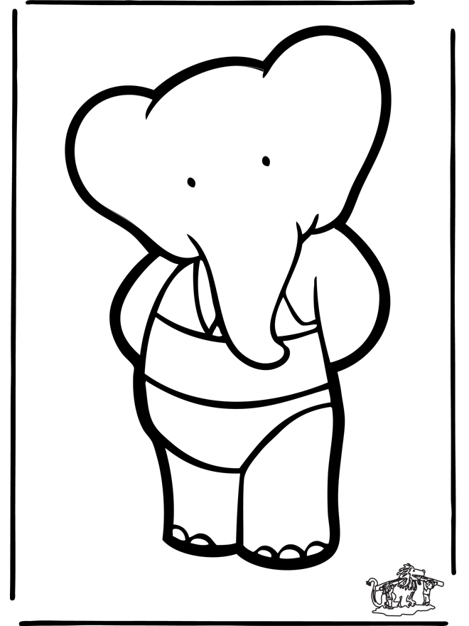 ぬりえページ: ババール (漫画) #27981 - 無料の印刷可能なぬりえページ