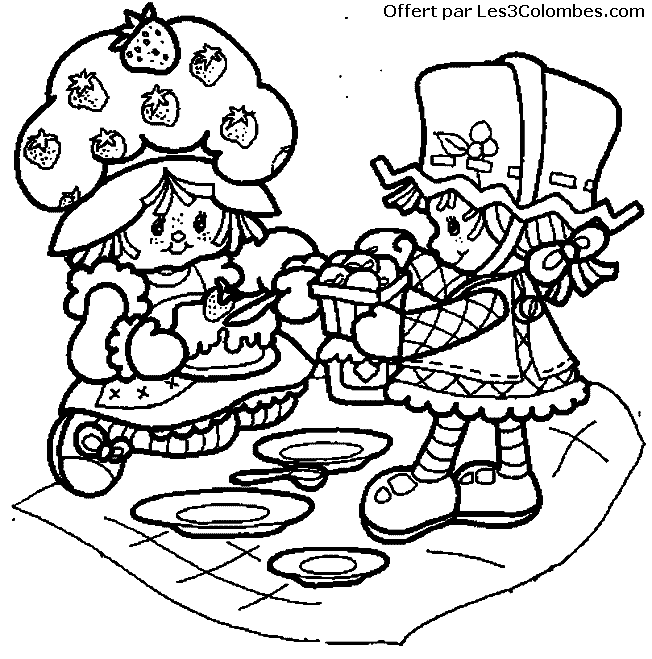 ぬりえページ: ストロベリーショートケーキ / ストロベリー (漫画) #35625 - 無料の印刷可能なぬりえページ