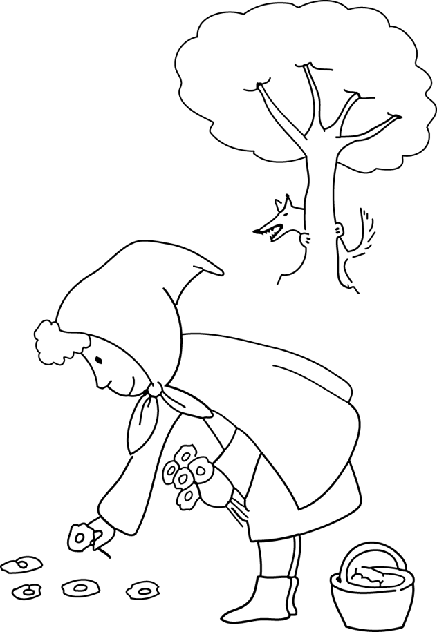 ぬりえページ: 赤頭巾ちゃん (漫画) #49249 - 無料の印刷可能なぬりえページ
