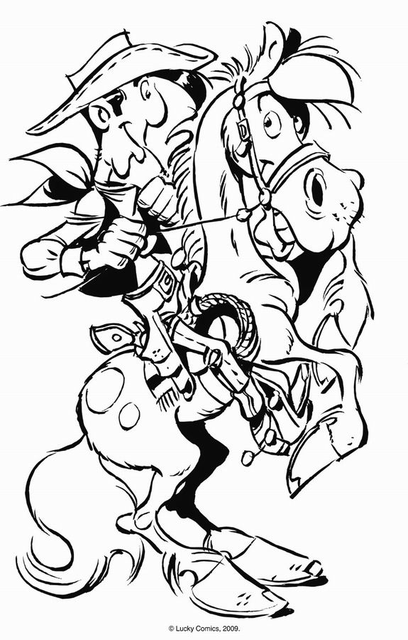 ぬりえページ: ラッキー・ルーク (漫画) #25514 - 無料の印刷可能なぬりえページ
