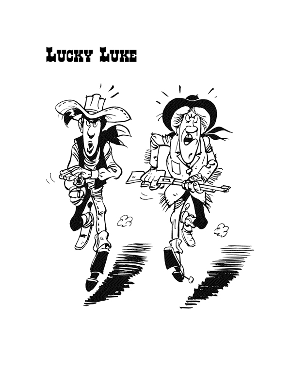 ぬりえページ: ラッキー・ルーク (漫画) #25524 - 無料の印刷可能なぬりえページ