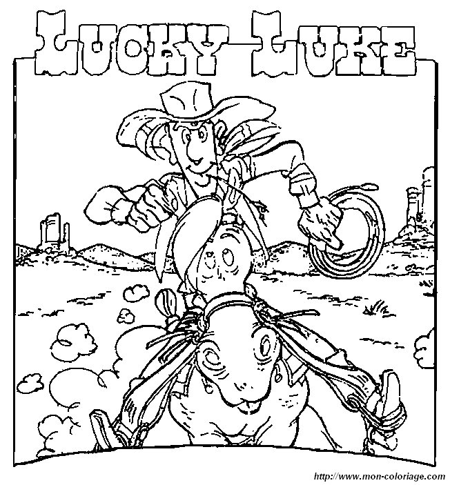 ぬりえページ: ラッキー・ルーク (漫画) #25527 - 無料の印刷可能なぬりえページ