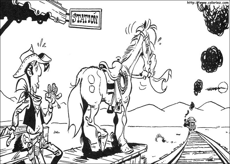 ぬりえページ: ラッキー・ルーク (漫画) #25534 - 無料の印刷可能なぬりえページ