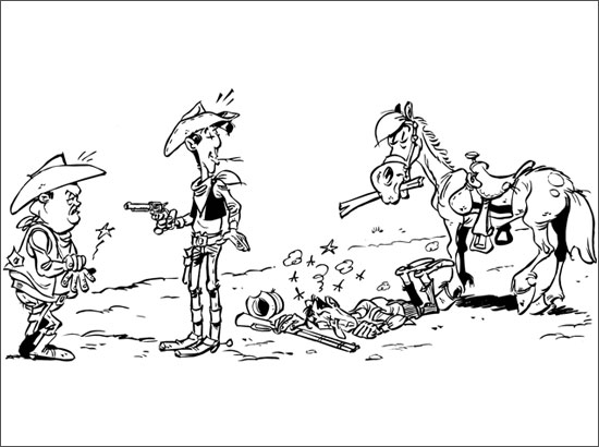 ぬりえページ: ラッキー・ルーク (漫画) #25542 - 無料の印刷可能なぬりえページ