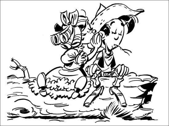 ぬりえページ: ラッキー・ルーク (漫画) #25604 - 無料の印刷可能なぬりえページ