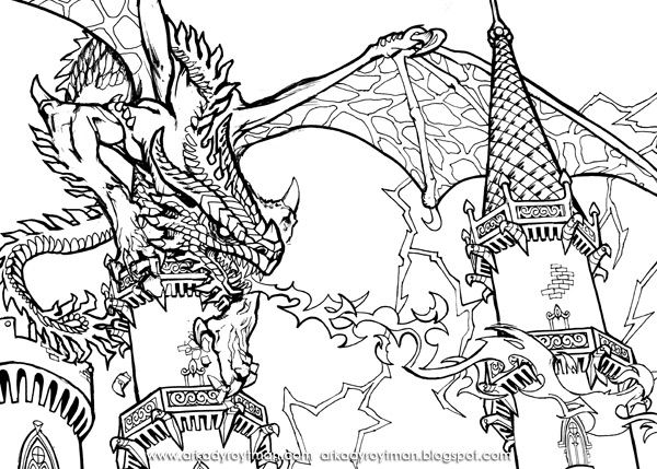 ぬりえページ: ドラゴン (キャラクター) #148518 - 無料の印刷可能なぬりえページ