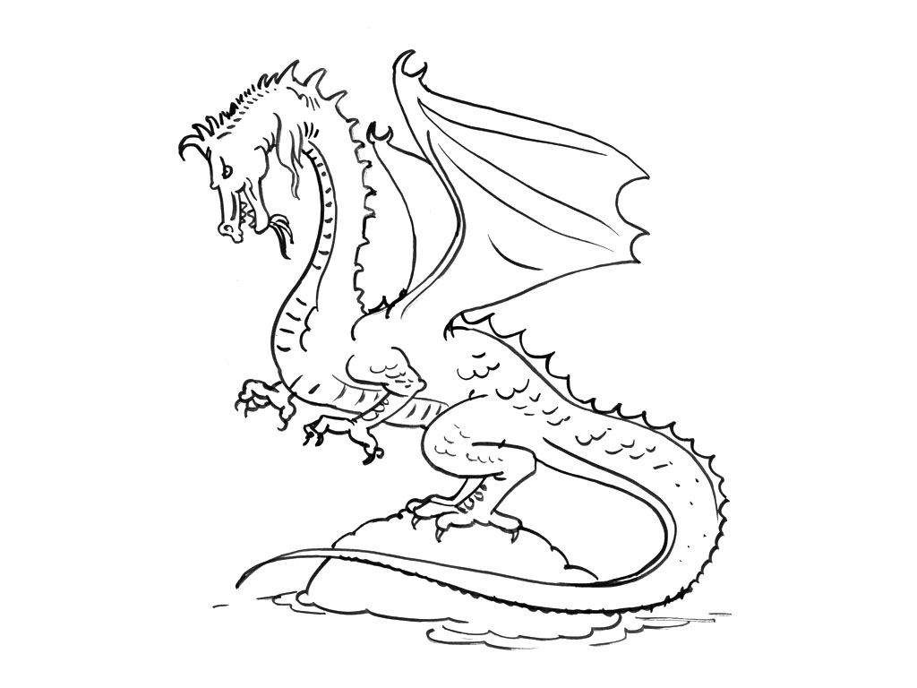 ぬりえページ: ドラゴン (キャラクター) #148561 - 無料の印刷可能なぬりえページ