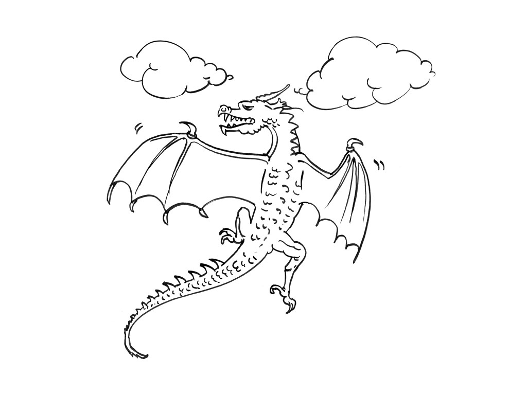 ぬりえページ: ドラゴン (キャラクター) #148617 - 無料の印刷可能なぬりえページ