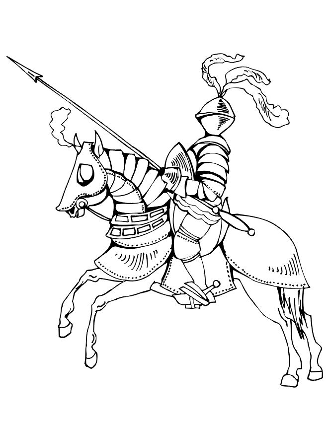 ぬりえページ: 騎士 (キャラクター) #86898 - 無料の印刷可能なぬりえページ
