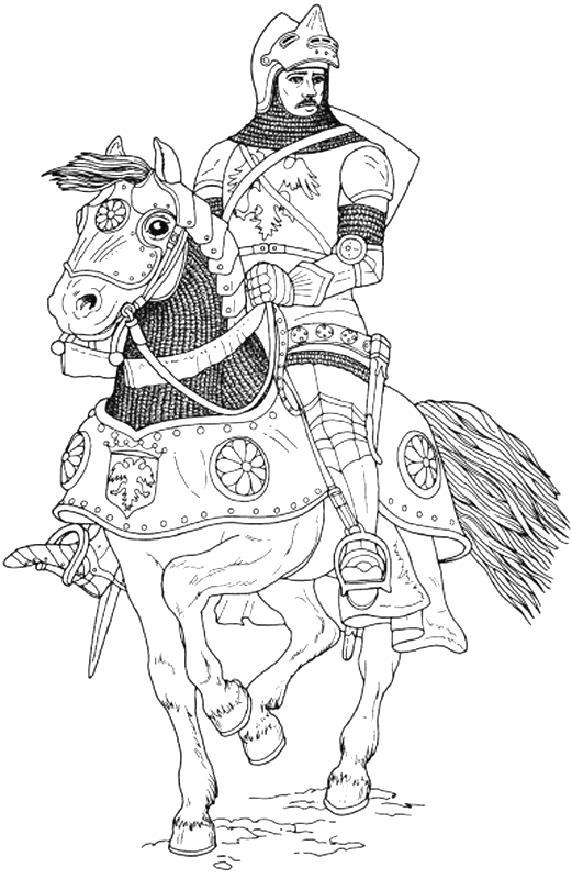 ぬりえページ: 騎士 (キャラクター) #86903 - 無料の印刷可能なぬりえページ