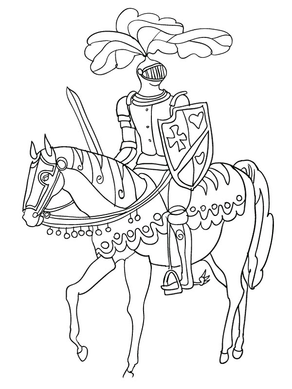 ぬりえページ: 騎士 (キャラクター) #86915 - 無料の印刷可能なぬりえページ
