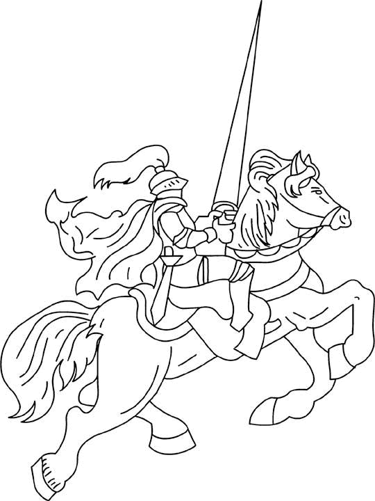 ぬりえページ: 騎士 (キャラクター) #86987 - 無料の印刷可能なぬりえページ