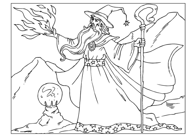 ぬりえページ: マジシャン (キャラクター) #100710 - 無料の印刷可能なぬりえページ