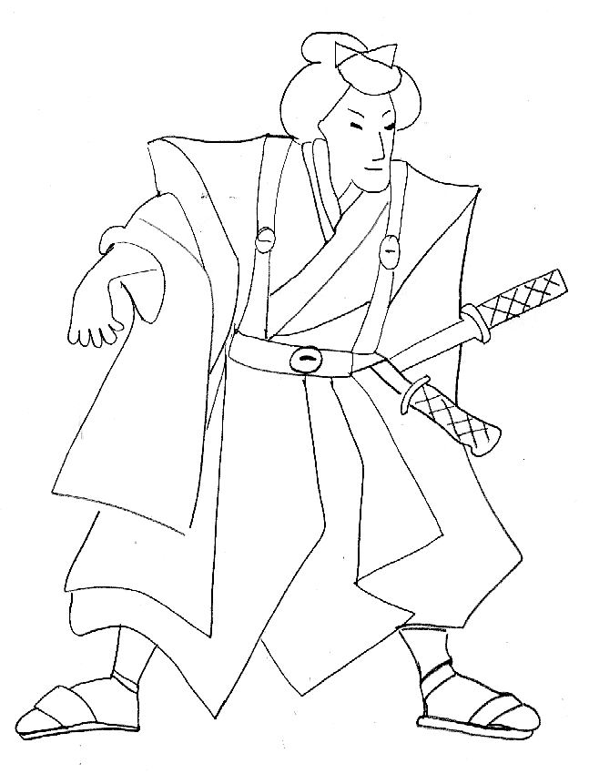 ぬりえページ: 武士 (キャラクター) #107270 - 無料の印刷可能なぬりえページ