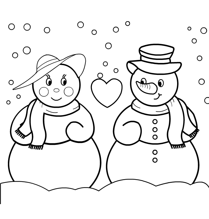 ぬりえページ: 雪だるま (キャラクター) #89154 - 無料の印刷可能なぬりえページ