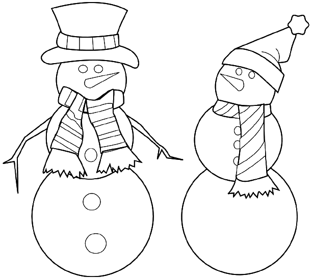 ぬりえページ: 雪だるま (キャラクター) #89444 - 無料の印刷可能なぬりえページ