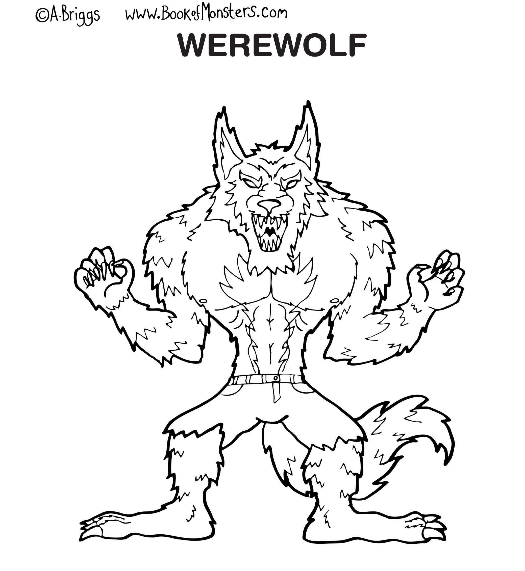 ぬりえページ: 人狼 (キャラクター) #100007 - 無料の印刷可能なぬりえページ