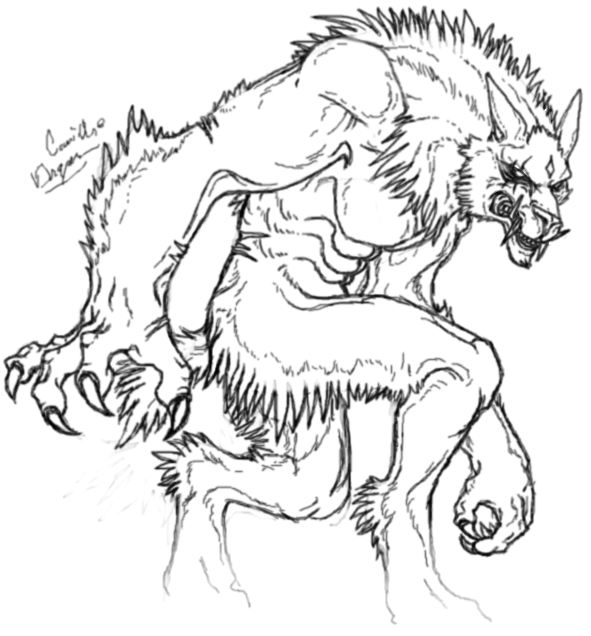 ぬりえページ: 人狼 (キャラクター) #100014 - 無料の印刷可能なぬりえページ