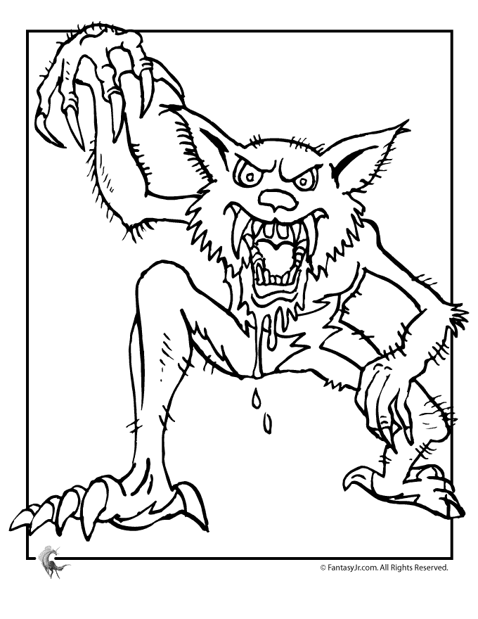 ぬりえページ: 人狼 (キャラクター) #100018 - 無料の印刷可能なぬりえページ