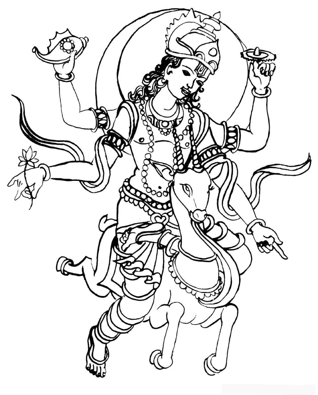ぬりえページ: ヒンズー教の神話 (神々と女神) #109240 - 無料の印刷可能なぬりえページ