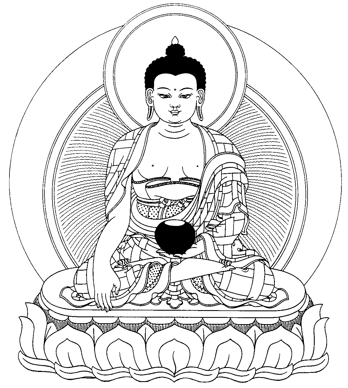 ぬりえページ: ヒンズー教の神話: 仏 (神々と女神) #89512 - 無料の印刷可能なぬりえページ