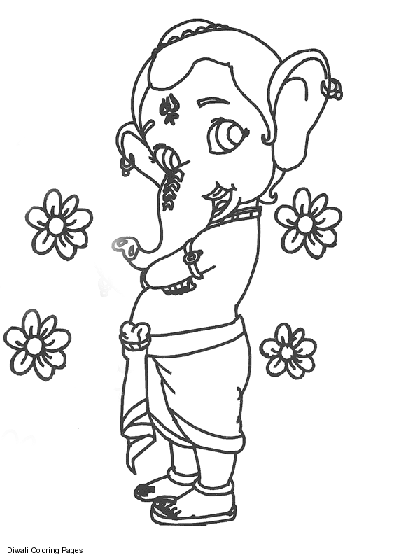 ぬりえページ: ヒンズー教の神話: ガネーシャ (神々と女神) #96852 - 無料の印刷可能なぬりえページ