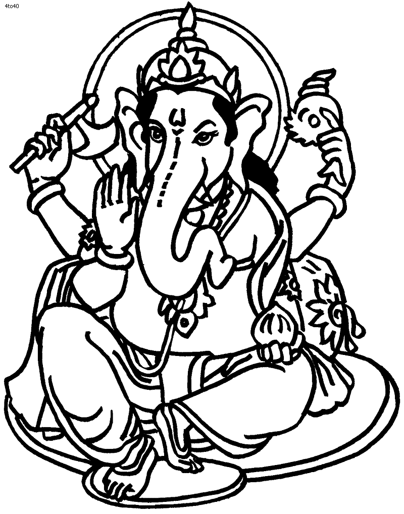 ぬりえページ: ヒンズー教の神話: ガネーシャ (神々と女神) #96860 - 無料の印刷可能なぬりえページ