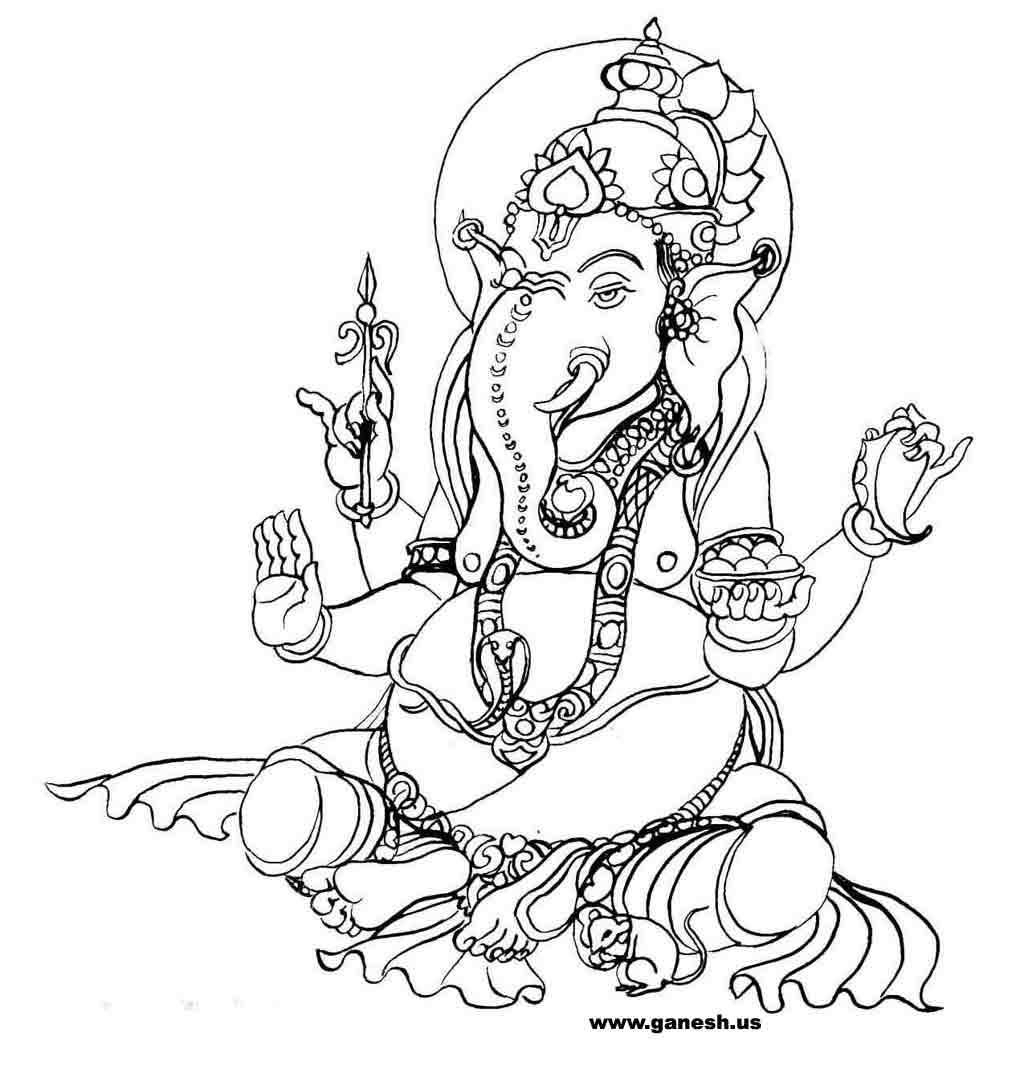 ぬりえページ: ヒンズー教の神話: ガネーシャ (神々と女神) #96861 - 無料の印刷可能なぬりえページ