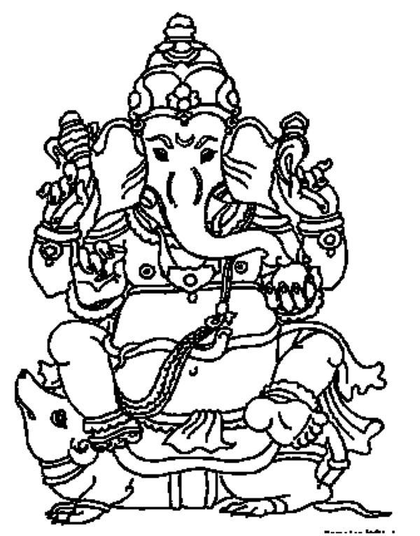 ぬりえページ: ヒンズー教の神話: ガネーシャ (神々と女神) #96878 - 無料の印刷可能なぬりえページ