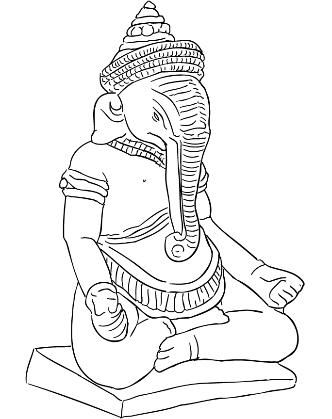 ぬりえページ: ヒンズー教の神話: ガネーシャ (神々と女神) #96879 - 無料の印刷可能なぬりえページ
