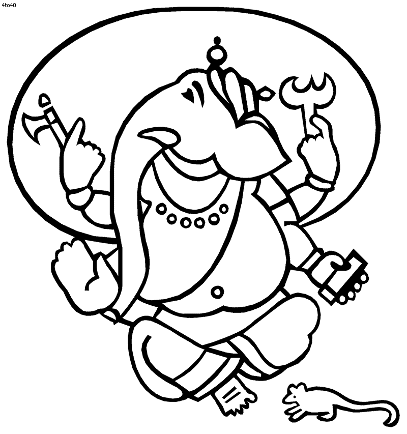 ぬりえページ: ヒンズー教の神話: ガネーシャ (神々と女神) #96886 - 無料の印刷可能なぬりえページ