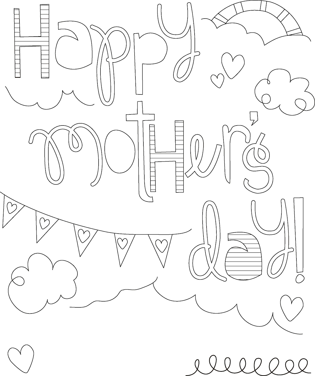 ぬりえページ: 母の日 (祝日および特別行事) #129882 - 無料の印刷可能なぬりえページ