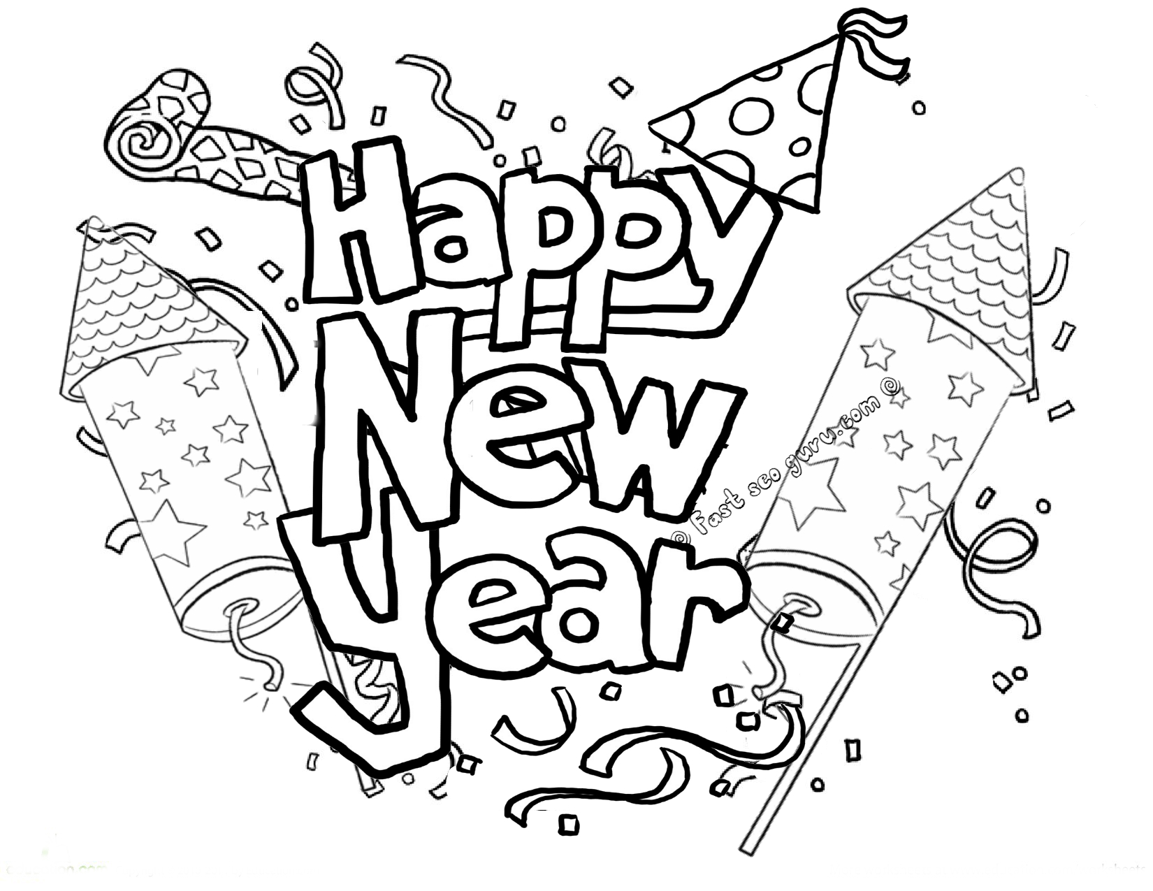 ぬりえページ: 新年 (祝日および特別行事) #60820 - 無料の印刷可能なぬりえページ