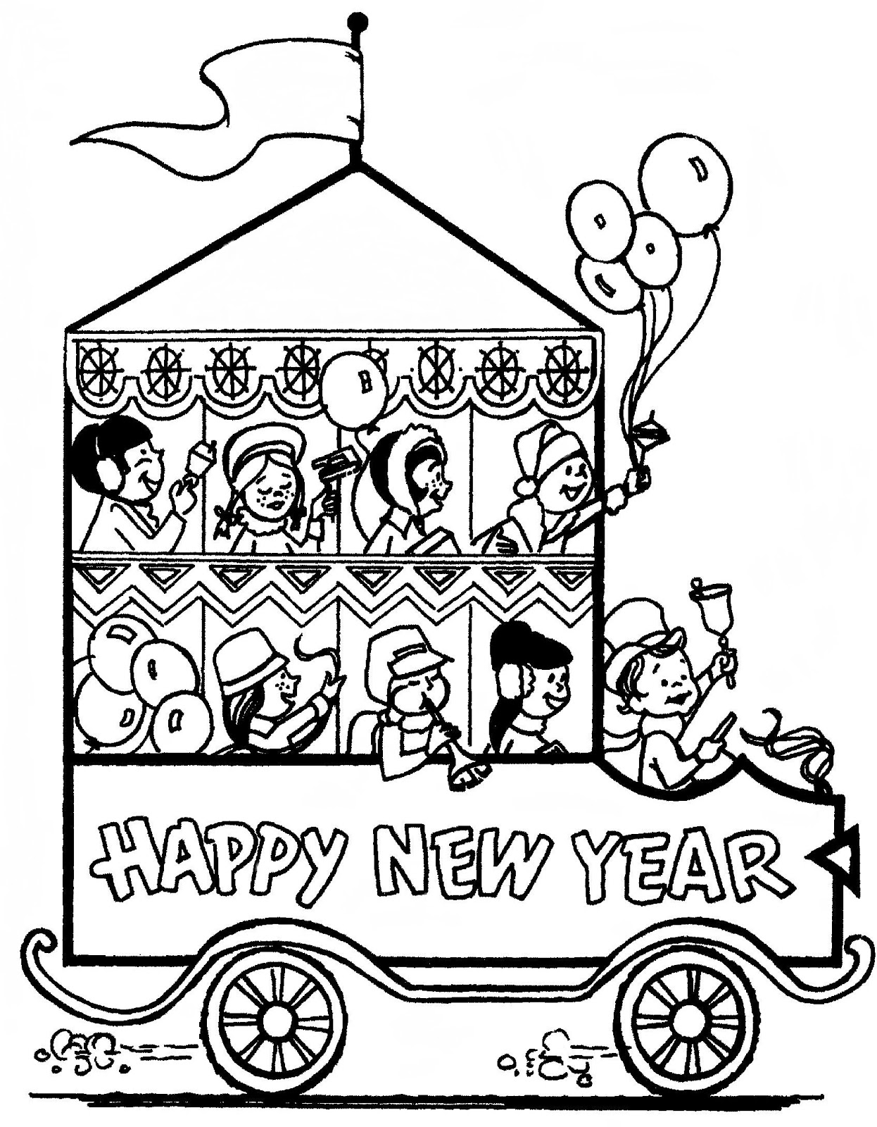 ぬりえページ: 新年 (祝日および特別行事) #60960 - 無料の印刷可能なぬりえページ