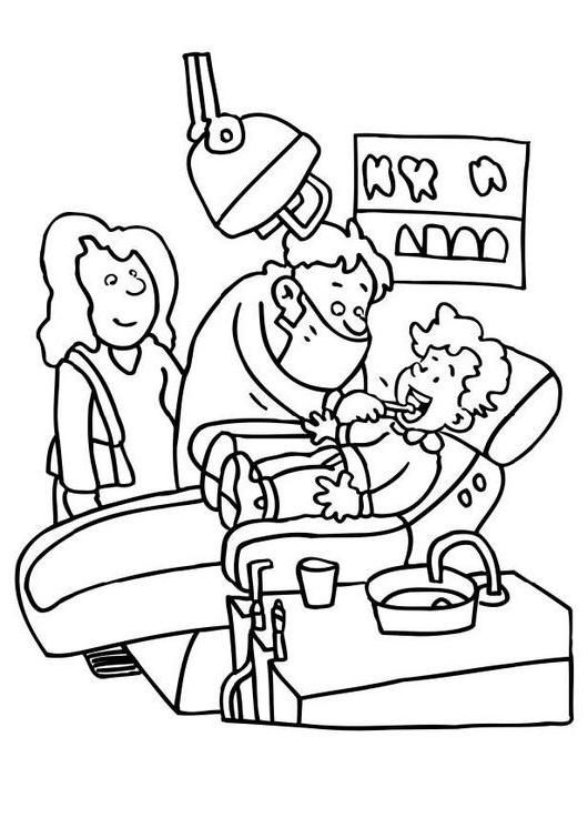 ぬりえページ: 歯医者 (取引と職業) #92897 - 無料の印刷可能なぬりえページ