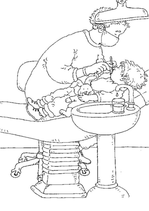 ぬりえページ: 歯医者 (取引と職業) #92959 - 無料の印刷可能なぬりえページ
