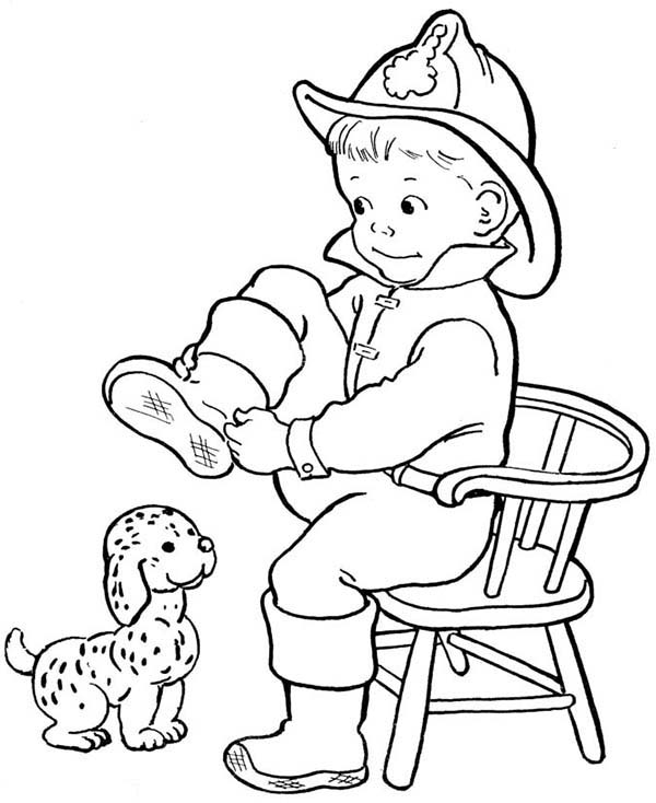 ぬりえページ: 消防士 (取引と職業) #105751 - 無料の印刷可能なぬりえページ