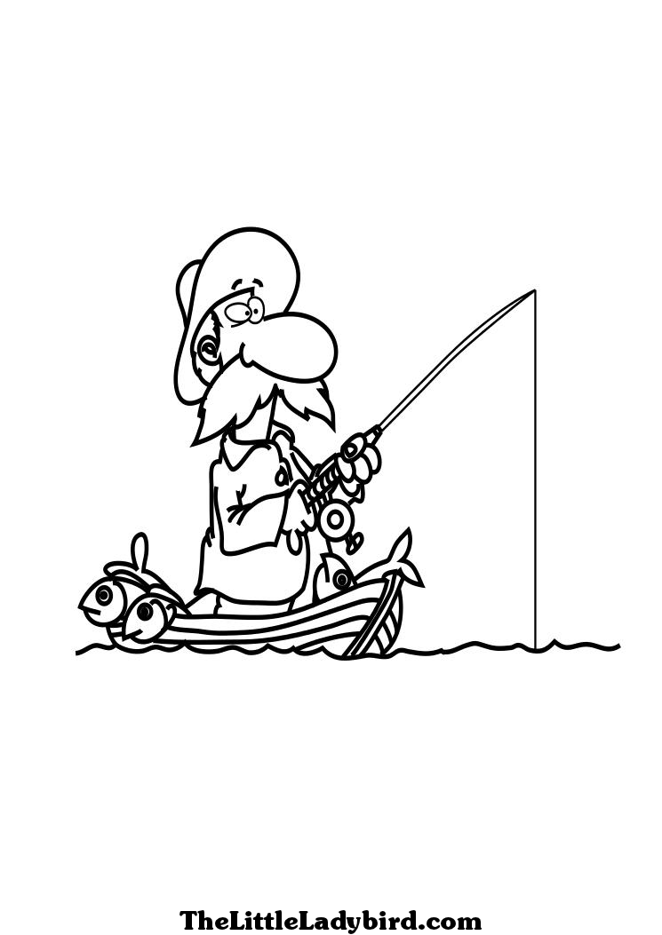 ぬりえページ: 漁師 (取引と職業) #103983 - 無料の印刷可能なぬりえページ