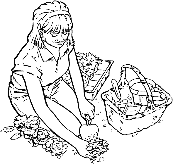 ぬりえページ: 花屋 (取引と職業) #170345 - 無料の印刷可能なぬりえページ