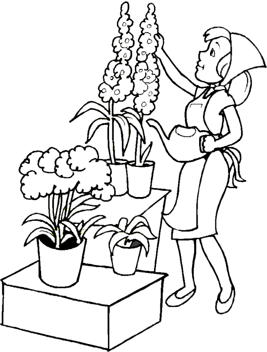 ぬりえページ: 花屋 (取引と職業) #170351 - 無料の印刷可能なぬりえページ