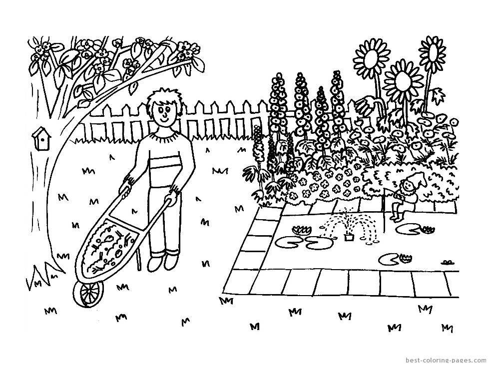 ぬりえページ: 庭師 (取引と職業) #98667 - 無料の印刷可能なぬりえページ