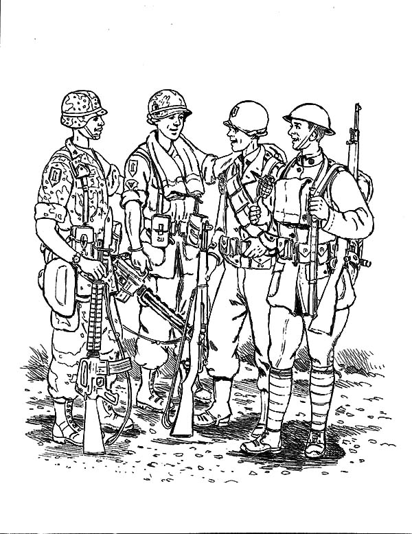 ぬりえページ: 軍隊 (取引と職業) #102394 - 無料の印刷可能なぬりえページ